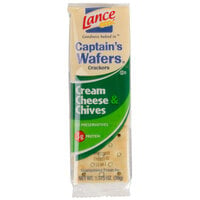 Lance Captain's Wafers Cream Cheese and Chives Sandwich Crackers 20 Count Box - 6/Case