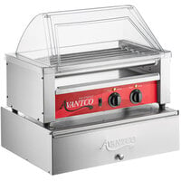 Avantco RG1818K2 18 Hot Dog Roller Grill with 7 Rollers, Sneeze Guard, and 64 Bun Cabinet - 120V, 590W