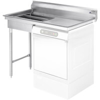 Eagle Group UDT-4R-14/3 48" Spec-Master 14 Gauge Stainless Steel Right Side Undercounter Dishtable