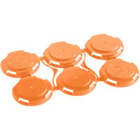 PakTech Tropical Orange Plastic 6-Pack Can Carrier - 510/Case
