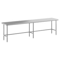 Regency Spec Line Easy Attach 24" x 120" 14-Gauge Stainless Steel Commercial Open Base Work Table