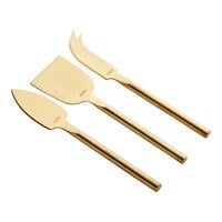 Acopa 3-Piece Gold Stainless Steel Cheese Knife Set