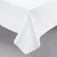Intedge 52" Wide White Solid Vinyl Table Cover with Flannel Back, 25 Yard Roll