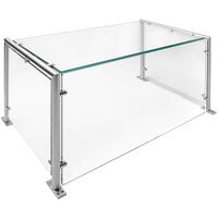 Premier Metal & Glass 62" Stationary Countertop Glass Food Shield with Permanent Mount