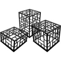 GET Bugambilia Mondrian 3-Piece Black Resin-Coated Aluminum Cube Riser Set