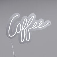 Canvas Freaks Neon White Coffee Sign