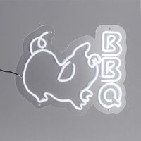 Canvas Freaks Neon White BBQ Sign