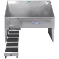 Groomer's Best GB58WT-L 58" Stainless Steel Walk-Through Bathing Tub with Left Drain