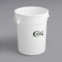 Choice 32 Gallon White Bottom Can with Spigot Hole for Vegetable Crispers