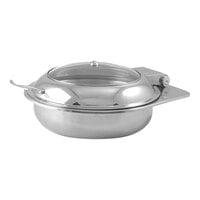 Spring USA Reflection 6 Qt. Round Stainless Steel Induction Chafer with Self-Closing Glass Lid 2172-6/37M