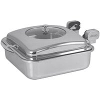 Spring USA Sauteuse Vision 6 Qt. Square Stainless Steel Induction Chafer with Glass Lid 2474-6