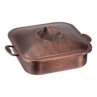Spring USA Servella 4 Qt. Square Copper Chafer with Stainless Steel Insert 2274-5/23