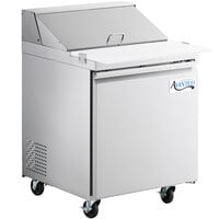 Avantco SS-PT-27-C 27" 1 Door Stainless Steel Cutting Top Refrigerated Sandwich Prep Table with Extra Deep Cutting Board