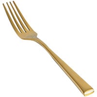 Front of the House Parker 8 1/4" 18/10 Stainless Steel Extra Heavy Weight Matte Brass Dinner Fork - 12/Case