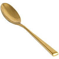 Front of the House Parker 8 1/2" 18/10 Stainless Steel Extra Heavy Weight Matte Brass Dinner / Dessert Spoon - 12/Case