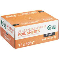 Choice 7" x 10 3/4" Food Service Interfolded Pop-Up Foil Sheets - 500/Box