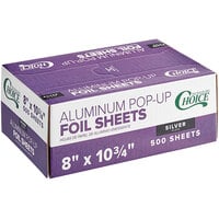 Choice 8" x 10 3/4" Food Service Interfolded Pop-Up Foil Sheets - 500/Box