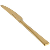 Front of the House Parker 9 1/4" 18/10 Stainless Steel Extra Heavy Weight Matte Brass Dinner Knife - 12/Case