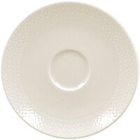 RAK Porcelain Favourite 6 3/4" Ivory Embossed Porcelain Saucer - 12/Case