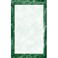 Choice 8 1/2" x 14" Menu Paper - Green Marble Border - 100/Pack