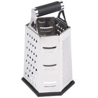 Tablecraft SG204BH 9 1/2" 6-Sided Stainless Steel Box Grater with Soft Grip
