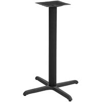 American Tables & Seating 22" x 22" Black 2-Piece Bar Height Outdoor Table Base Kit with 3" Column