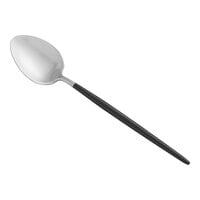 Acopa Odin Black / Silver 7 1/2" 18/8 Brushed Stainless Steel Extra Heavy Weight Forged Teaspoon - 12/Case