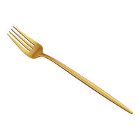 Acopa Odin Gold 8 7/8" 18/8 Brushed Stainless Steel Extra Heavy Weight Forged Dinner Fork - 12/Case
