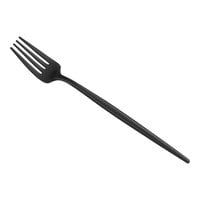 Acopa Odin Black 7 5/16" 18/8 Brushed Stainless Steel Extra Heavy Weight Forged Salad / Dessert Fork - 12/Case