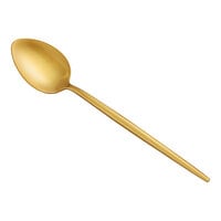 Acopa Odin Gold 7 1/2" 18/8 Brushed Stainless Steel Extra Heavy Weight Forged Teaspoon - 12/Case