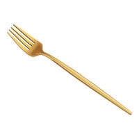 Acopa Odin Gold 7 5/16" 18/8 Brushed Stainless Steel Extra Heavy Weight Forged Salad / Dessert Fork - 12/Case