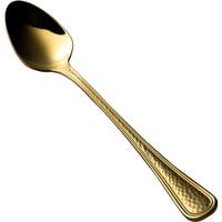 Bon Chef Positano 7 1/4" 18/10 Stainless Steel Extra Heavy Weight Gold Iced Tea Spoon - 12/Case