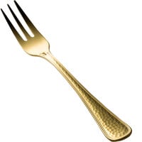 Bon Chef Positano 5 7/8" 18/10 Stainless Steel Extra Heavy Weight Gold Cocktail / Oyster Fork - 12/Case