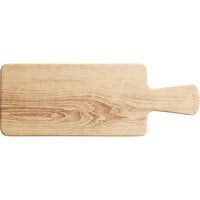 Acopa 11" x 5 1/2" Light Oak Faux Wood Melamine Serving Board with Handle