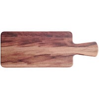 Acopa 11" x 5 1/2" Walnut Faux Wood Melamine Serving Board with Handle