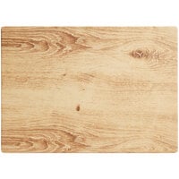 Acopa 14" x 10" Light Oak Faux Wood Melamine Serving Board