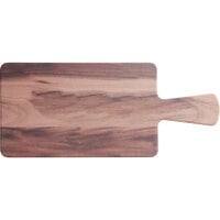Acopa 12" x 7" Walnut Faux Wood Melamine Serving Board with Handle