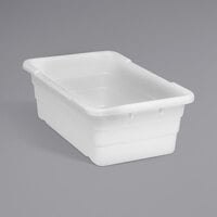 Quantum 9.75 Gallon White Cross Stack Tub with Built-In Handle Grips and Bottom Grooves TUB2516-8WT