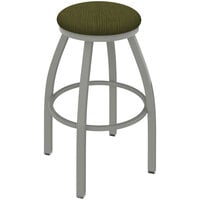 Holland Bar Stool XL 802 Misha 30" Ladderback Swivel Bar Stool with Anodized Nickel Finish and Graph Parrot Seat