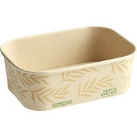 World Centric NoTree Bio-Lined Compostable Rectangular Container 24 oz. - 300/Case