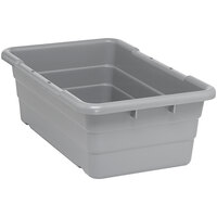 Quantum 9.75 Gallon Gray Cross Stack Tub with Built-In Handle Grips and Bottom Grooves TUB2516-8GY