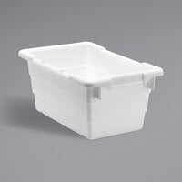 Quantum White Cross Stack Tub with Built-In Handle Grips and Bottom Grooves