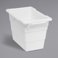 Quantum 5.51 Gallon White Cross Stack Tub with Built-In Handle Grips and Bottom Grooves TUB1711-12WT