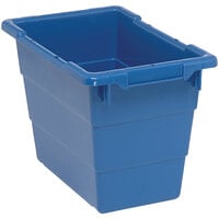 Quantum 5.51 Gallon Blue Cross Stack Tub with Built-In Handle Grips and Bottom Grooves TUB1711-12BL