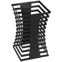 Spring USA Xcessories 8 1/2" x 8 1/2" x 13 3/4" Square Black Titanium Stainless Steel Hammered Finish Display Tower / Riser