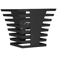 Spring USA Xcessories 6 1/2" x 6 1/2" x 9" Square Black Titanium Stainless Steel Hammered Finish Display Tower / Riser