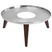 Spring USA Wynwood by Skyra SK-14501141 2.5 Qt. Round Stainless Steel and Faux Wood Display Stand for SK-14501180 and SK-14501FXW