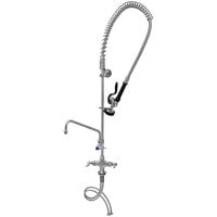 Eversteel by T&S S-0113-A12-B Stainless Steel Single Hole Base Deck Mount Mixing Faucet with 12" Swing Nozzle and Pre-Rinse Unit with 1.15 GPM Spray Valve