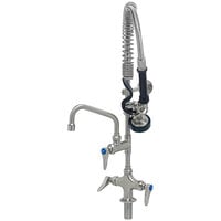 Eversteel by T&S SMPK-2DLN-06 Stainless Steel Deck Mount Mixing Faucet with 6" Swing Nozzle and Mini Pre-Rinse Unit with 1.15 GPM Spray Valve