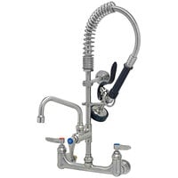 Eversteel by T&S SMPK-8WLN-06 Stainless Steel 8" Wall Mount Mixing Faucet with 6" Swing Nozzle and Mini Pre-Rinse Unit with 1.15 GPM Spray Valve